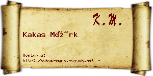 Kakas Márk névjegykártya
